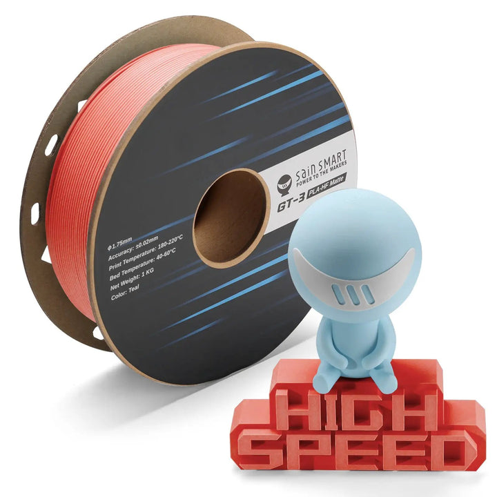 GT-3 High Speed Matte PLA Filament 1.75mm, 1KG, ±0.02mm, Black/White/Teal/Mint/Red/Grey by SainSmart.com