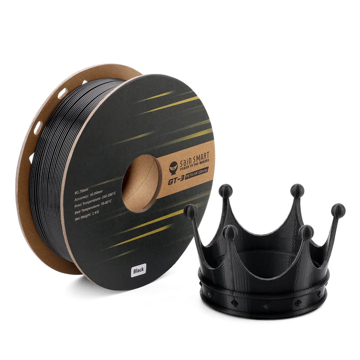GT-3 High Speed PETG Filament, Glossy, 1.75mm, +/-0.04mm, 1KG, Black White Transparent by SainSmart.com
