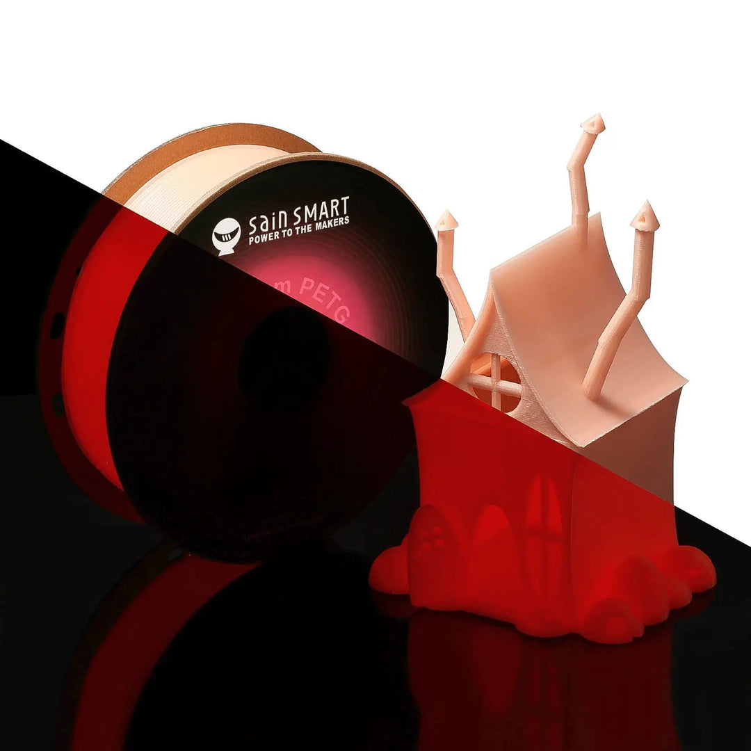 Glow-in-the-dark Red 1.75mm PRO-3 PETG Filament, 1kg by SainSmart.com
