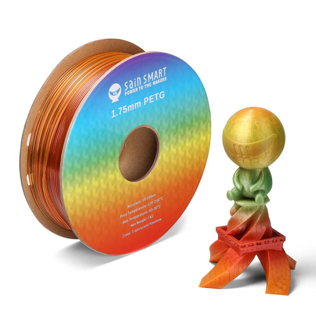 Translucent Rainbow, 1.75mm PRO-3 PETG Filament, 1kg by SainSmart.com