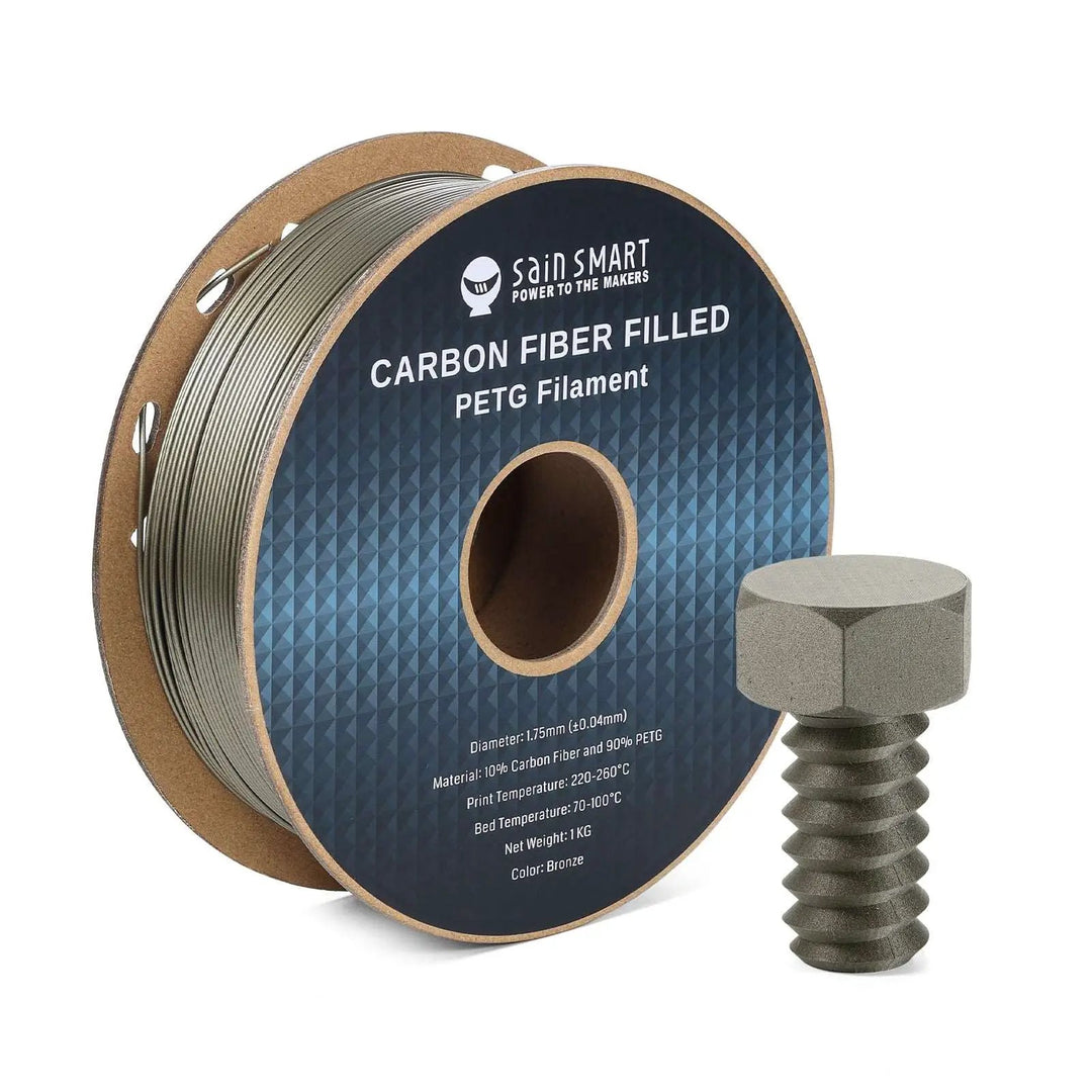 Black, Bronze Carbon Fiber PETG Filament, 1.75mm, Accuracy +/-0.04mm 1KG (2.2lbs) by SainSmart.com