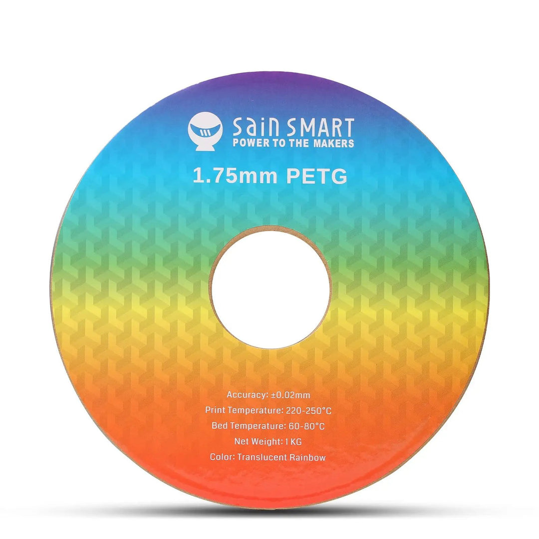 Translucent Rainbow, 1.75mm PRO-3 PETG Filament, 1kg by SainSmart.com
