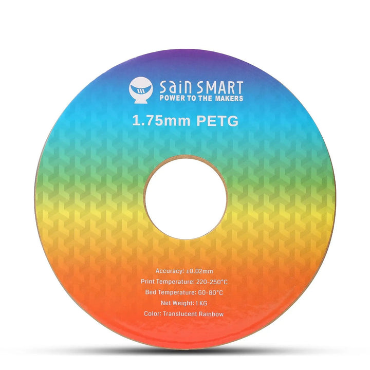 Translucent Rainbow, 1.75mm PRO-3 PETG Filament, 1kg by SainSmart.com