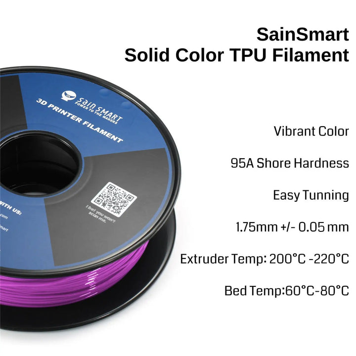Neon Magenta, Cyberpunk Color TPU 1.75mm Filament 0.8kg/1.76lb by SainSmart.com
