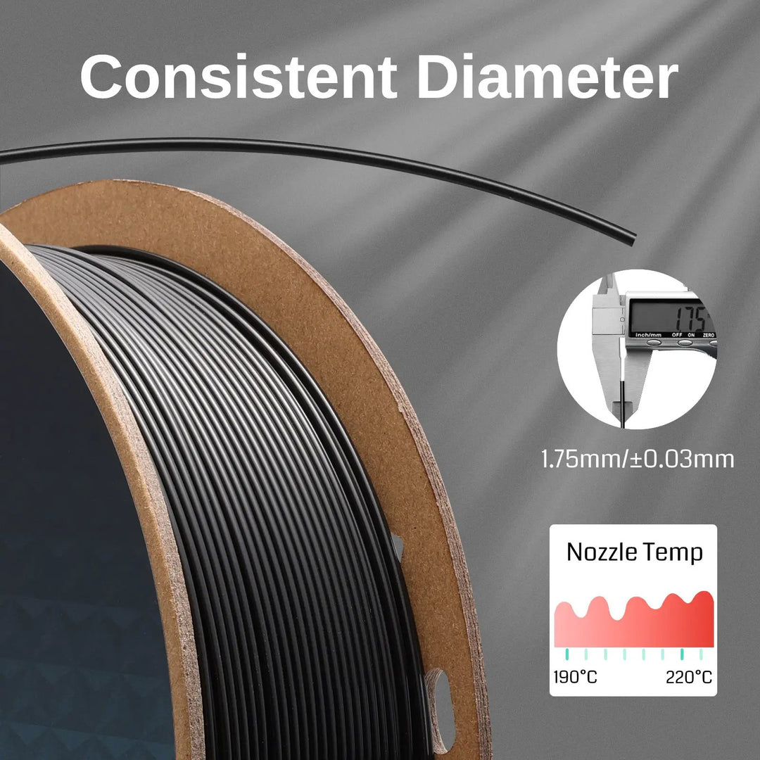 GT-3 High Speed PLA-Lite Filament 1.75mm, 1KG, ±0.03mm, Black/White by SainSmart.com