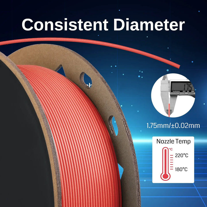 GT-3 High Speed Matte PLA Filament 1.75mm, 1KG, ±0.02mm, Black/White/Teal/Mint/Red/Grey by SainSmart.com