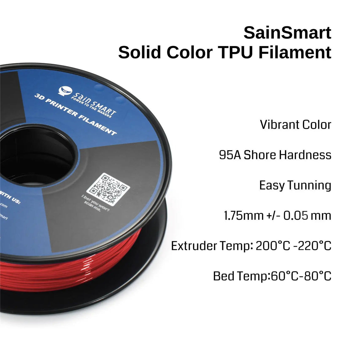 Neon Scarlet, Cyberpunk Color TPU 1.75mm Filament 0.8kg/1.76lb by SainSmart.com