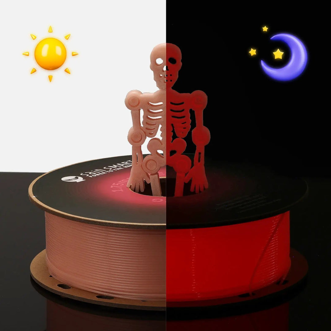 Glow-in-the-dark Red 1.75mm PRO-3 PETG Filament, 1kg by SainSmart.com