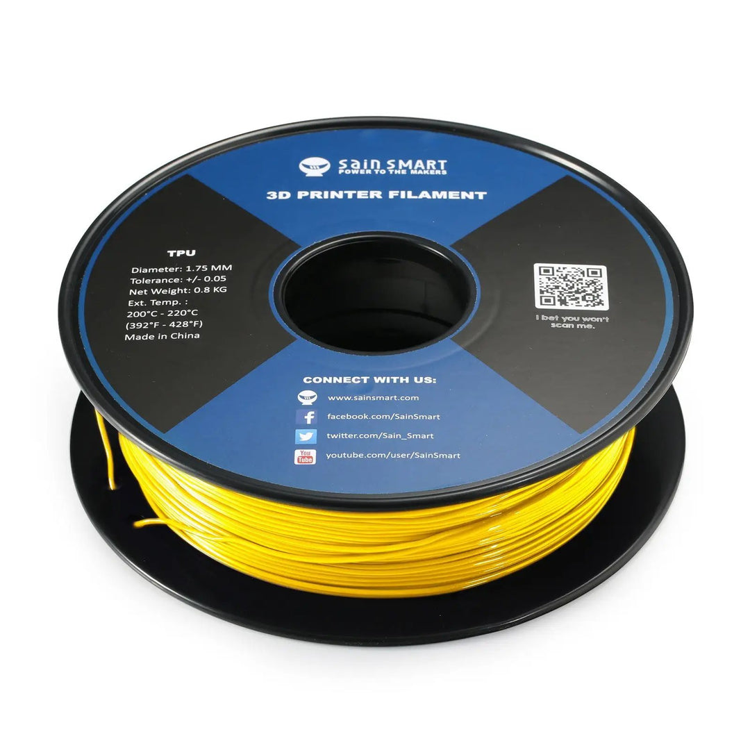 Neon Yellow, Cyberpunk Color TPU 1.75mm Filament 0.8kg/1.76lb by SainSmart.com