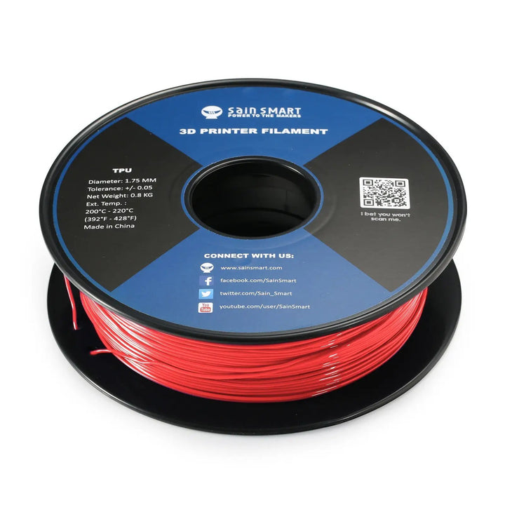 Neon Scarlet, Cyberpunk Color TPU 1.75mm Filament 0.8kg/1.76lb by SainSmart.com