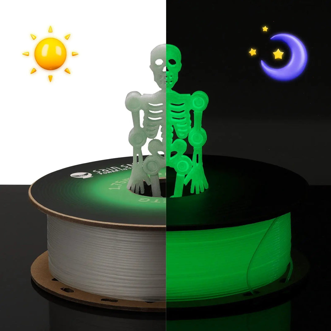 Glow-in-the-dark Green 1.75mm PRO-3 PETG Filament, 1kg by SainSmart.com