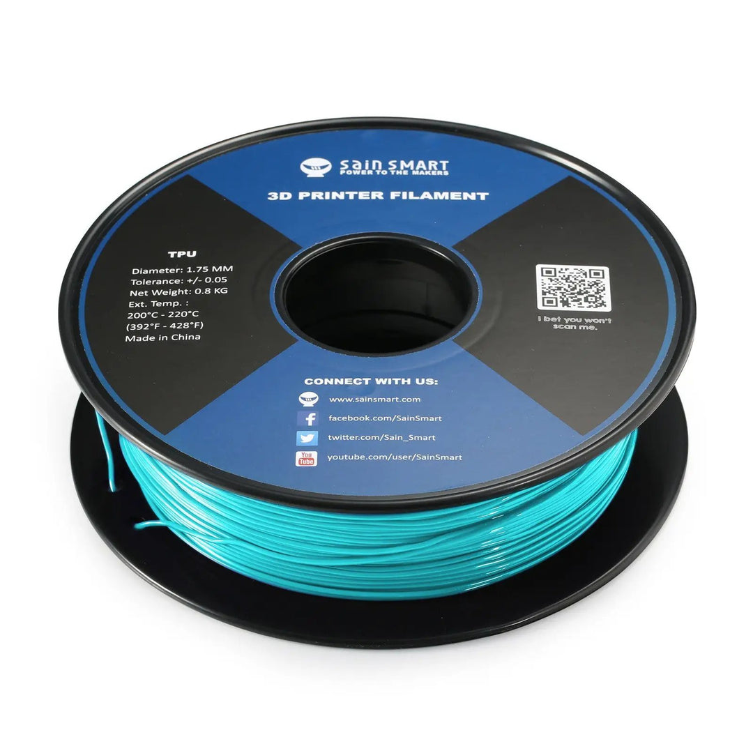 Neon Cyan, Cyberpunk Color TPU Filament 1.75mm 0.8kg/1.76lb by SainSmart.com