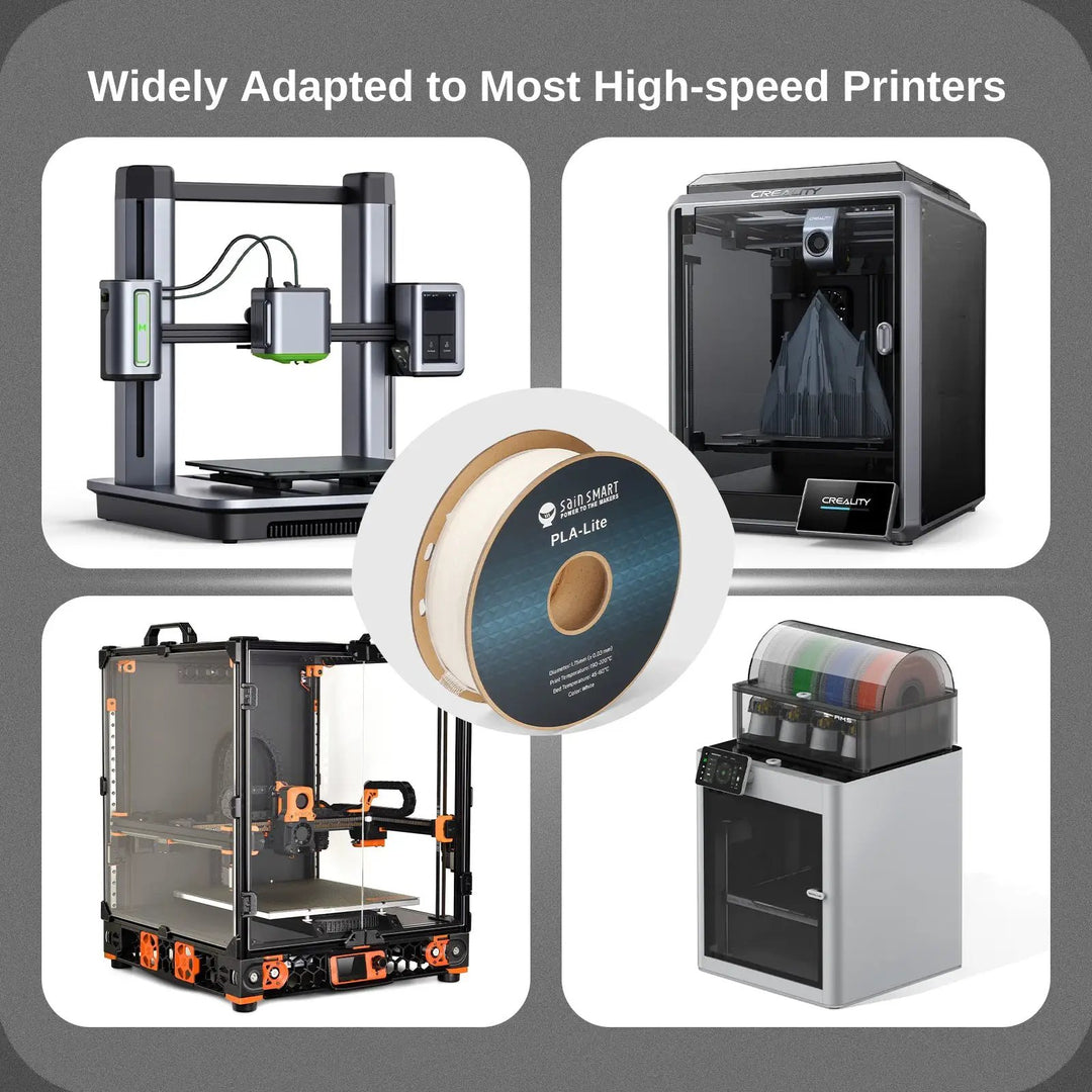 GT-3 High Speed PLA-Lite Filament 1.75mm, 1KG, ±0.03mm, Black/White by SainSmart.com