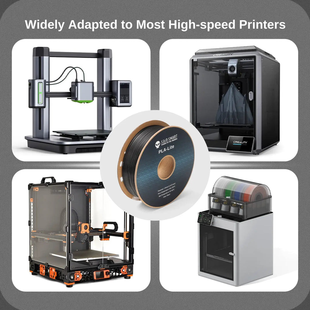 GT-3 High Speed PLA-Lite Filament 1.75mm, 1KG, ±0.03mm, Black/White by SainSmart.com