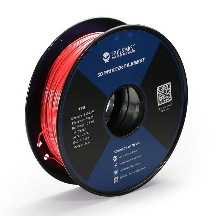 Neon Scarlet, Cyberpunk Color TPU 1.75mm Filament 0.8kg/1.76lb by SainSmart.com