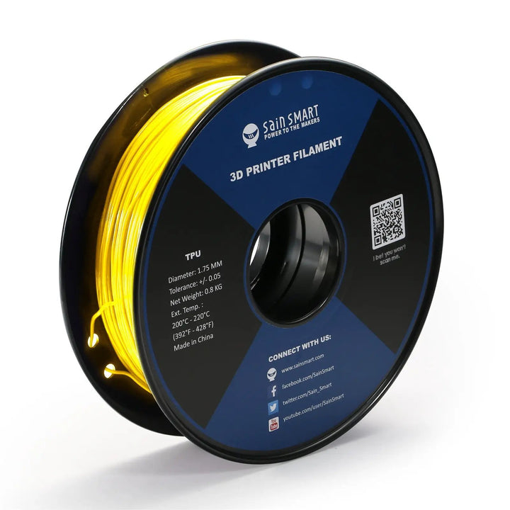 Neon Yellow, Cyberpunk Color TPU 1.75mm Filament 0.8kg/1.76lb by SainSmart.com