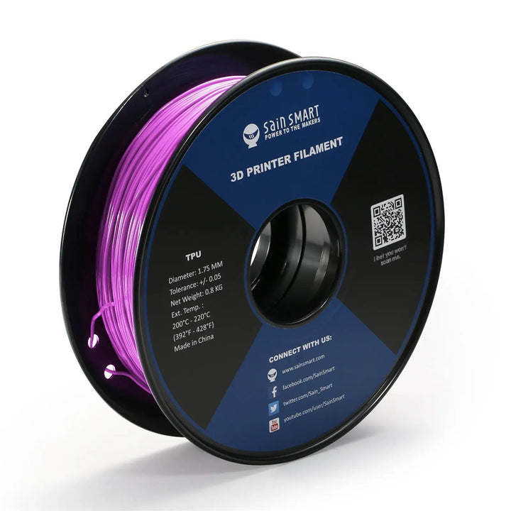 Neon Magenta, Cyberpunk Color TPU 1.75mm Filament 0.8kg/1.76lb by SainSmart.com