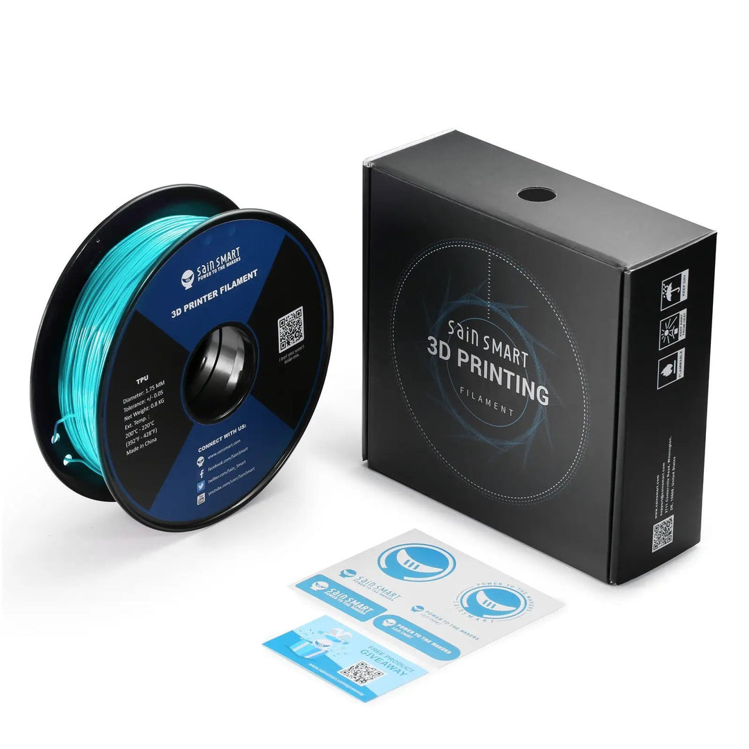 Neon Cyan, Cyberpunk Color TPU Filament 1.75mm 0.8kg/1.76lb by SainSmart.com