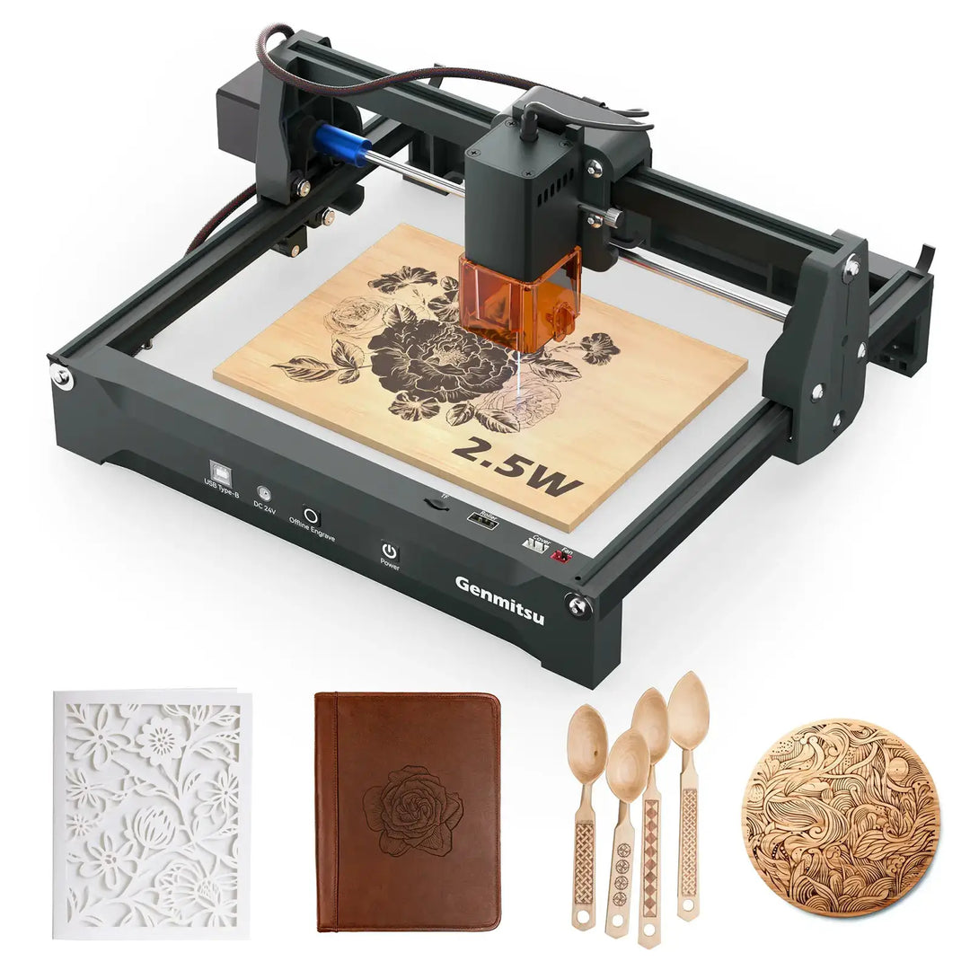 Kortek Laser Engraver Machine, 2.5W/5W/10W, ±0.01mm High Precision, IR Laser Compatible, Portable CNC Laser Cutter by SainSmart.com