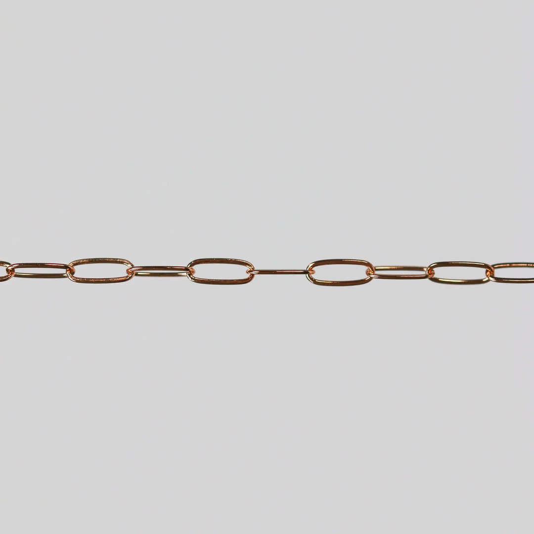 Chloe Permanent Jewelry Chain, Oval Cable Design, Flat Oval Links, Available in Gold Options and Silver by Sunstone Welders