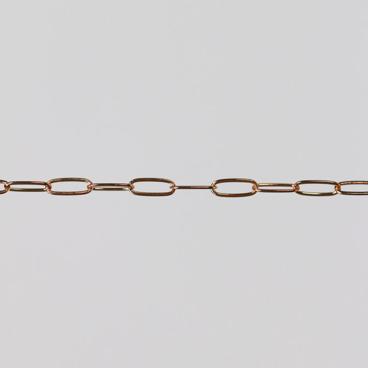 Chloe Permanent Jewelry Chain, Oval Cable Design, Flat Oval Links, Available in Gold Options and Silver by Sunstone Welders