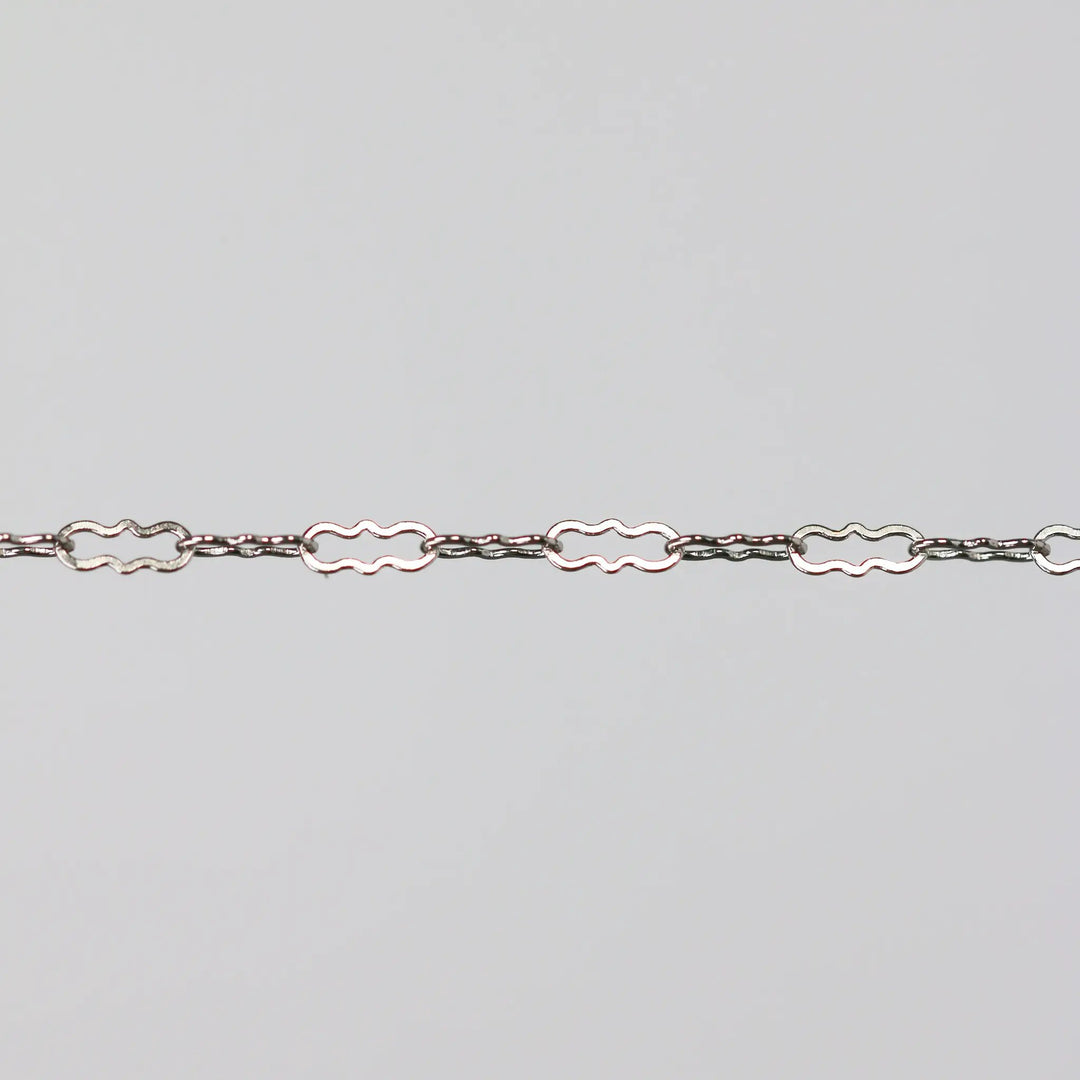 Hannah Permanent Jewelry Chain, Crinkled Paperclip Design and Links, Available in Gold Options and Silver by Sunstone Welders