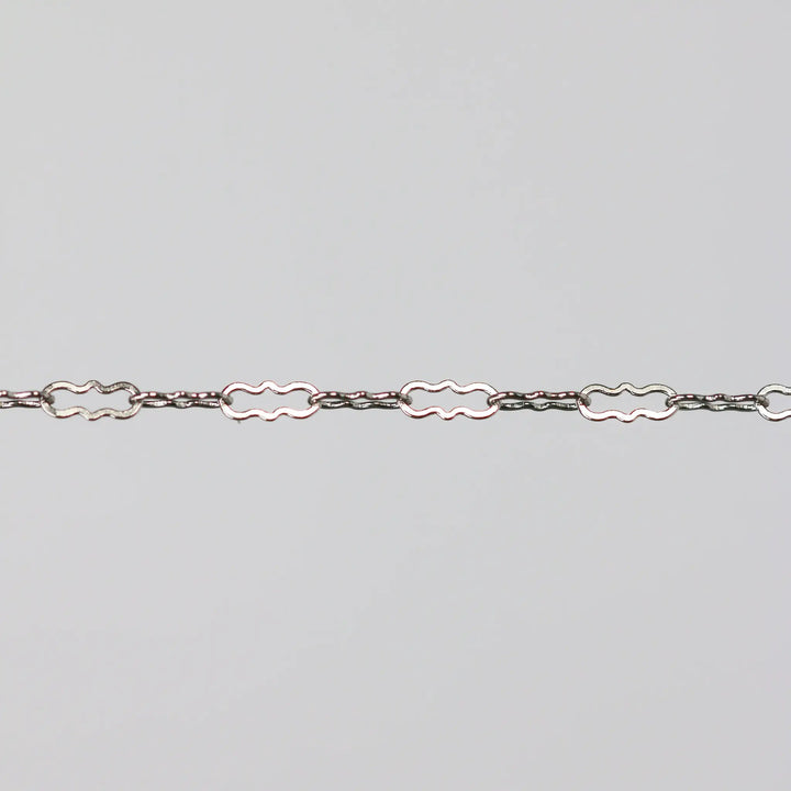Hannah Permanent Jewelry Chain, Crinkled Paperclip Design and Links, Available in Gold Options and Silver by Sunstone Welders