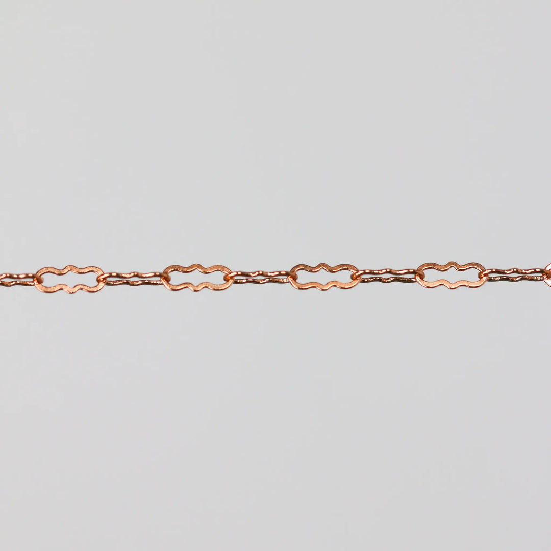 Hannah Permanent Jewelry Chain, Crinkled Paperclip Design and Links, Available in Gold Options and Silver by Sunstone Welders