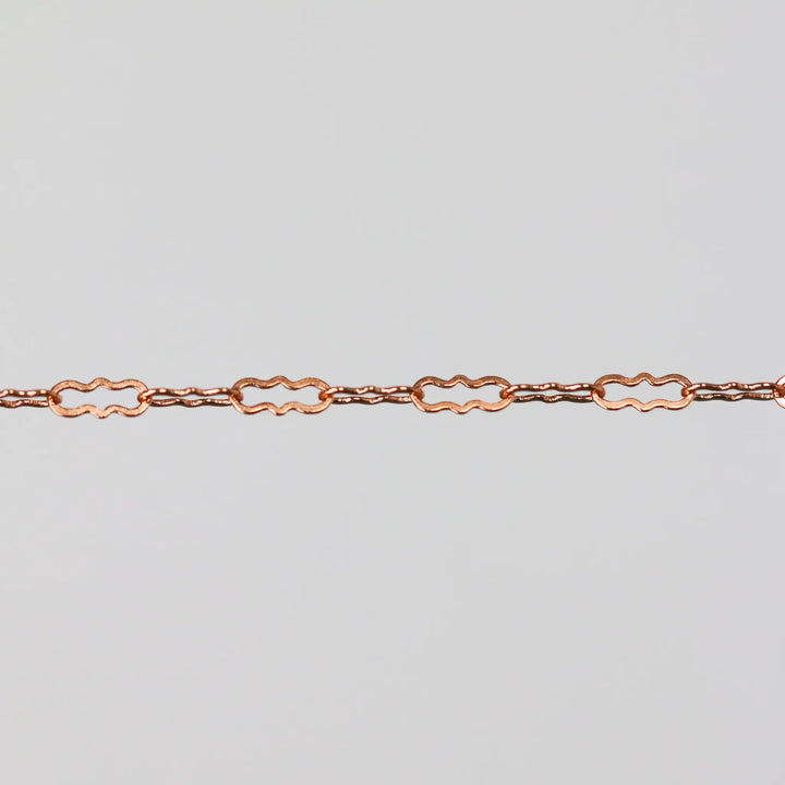 Hannah Permanent Jewelry Chain, Crinkled Paperclip Design and Links, Available in Gold Options and Silver by Sunstone Welders