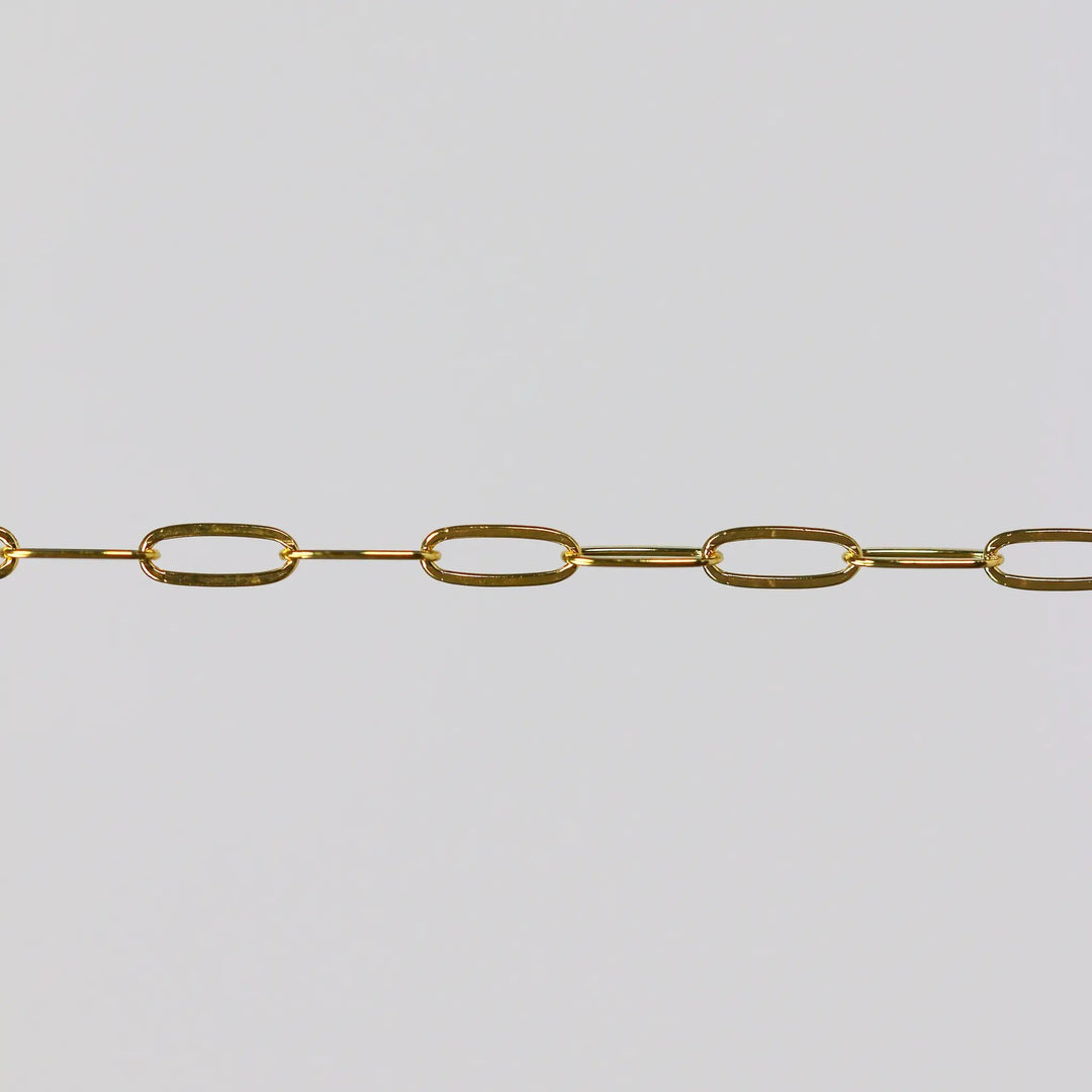 Chloe Permanent Jewelry Chain, Oval Cable Design, Flat Oval Links, Available in Gold Options and Silver by Sunstone Welders