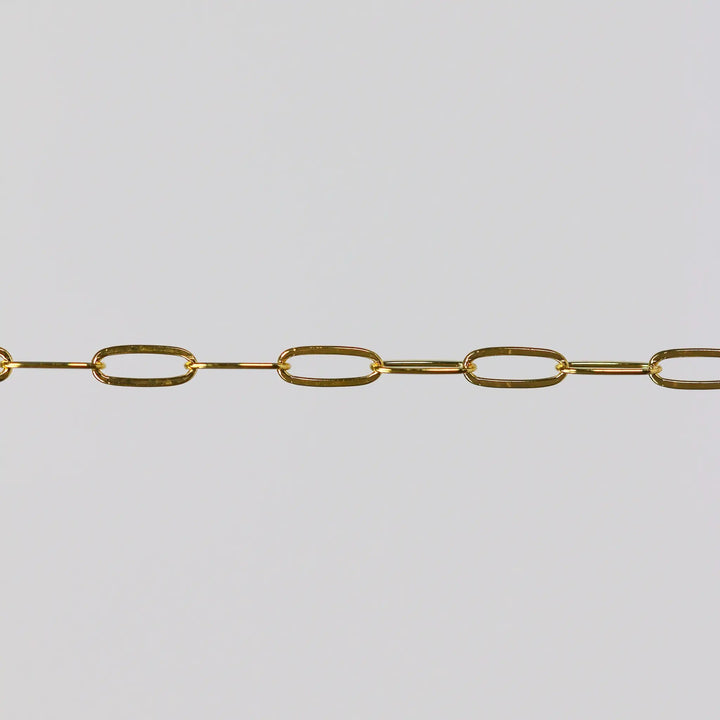 Chloe Permanent Jewelry Chain, Oval Cable Design, Flat Oval Links, Available in Gold Options and Silver by Sunstone Welders