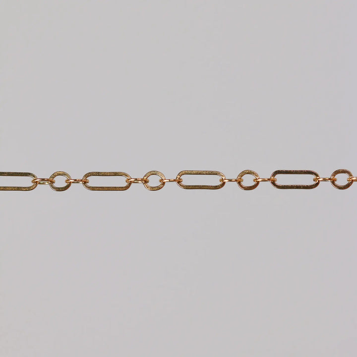 Marlee Permanent Jewelry Chain, Cable Paperclip Design, Long and Short Links, Available in Gold Options and Silver by Sunstone Welders