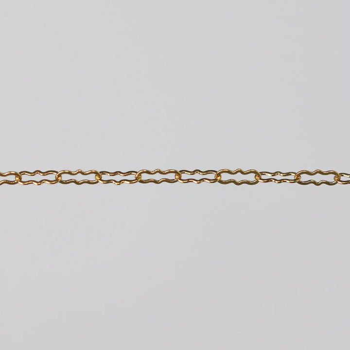 Hannah Permanent Jewelry Chain, Crinkled Paperclip Design and Links, Available in Gold Options and Silver by Sunstone Welders