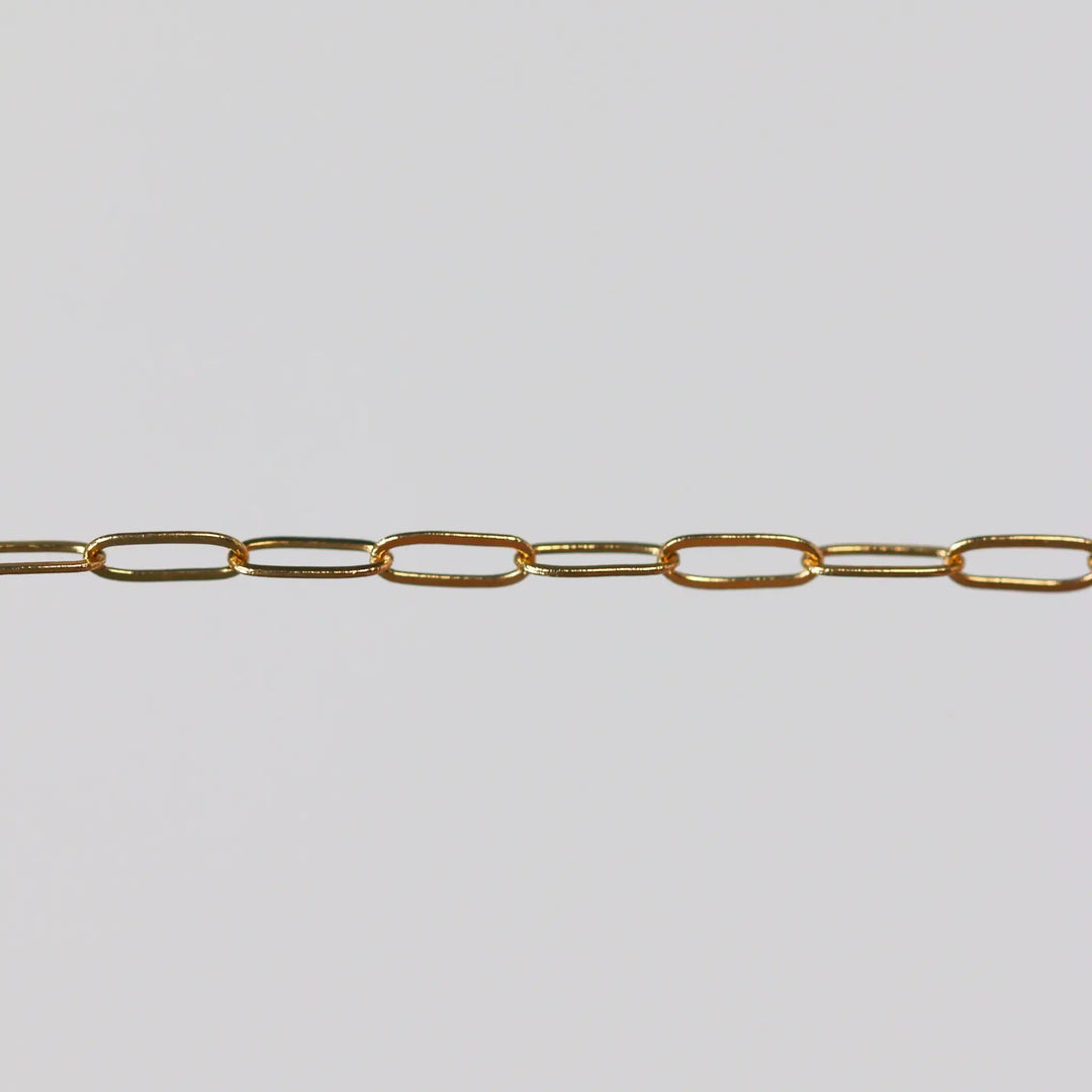 Chloe Permanent Jewelry Chain, Oval Cable Design, Flat Oval Links, Available in Gold Options and Silver by Sunstone Welders