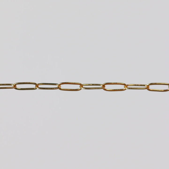Chloe Permanent Jewelry Chain, Oval Cable Design, Flat Oval Links, Available in Gold Options and Silver by Sunstone Welders