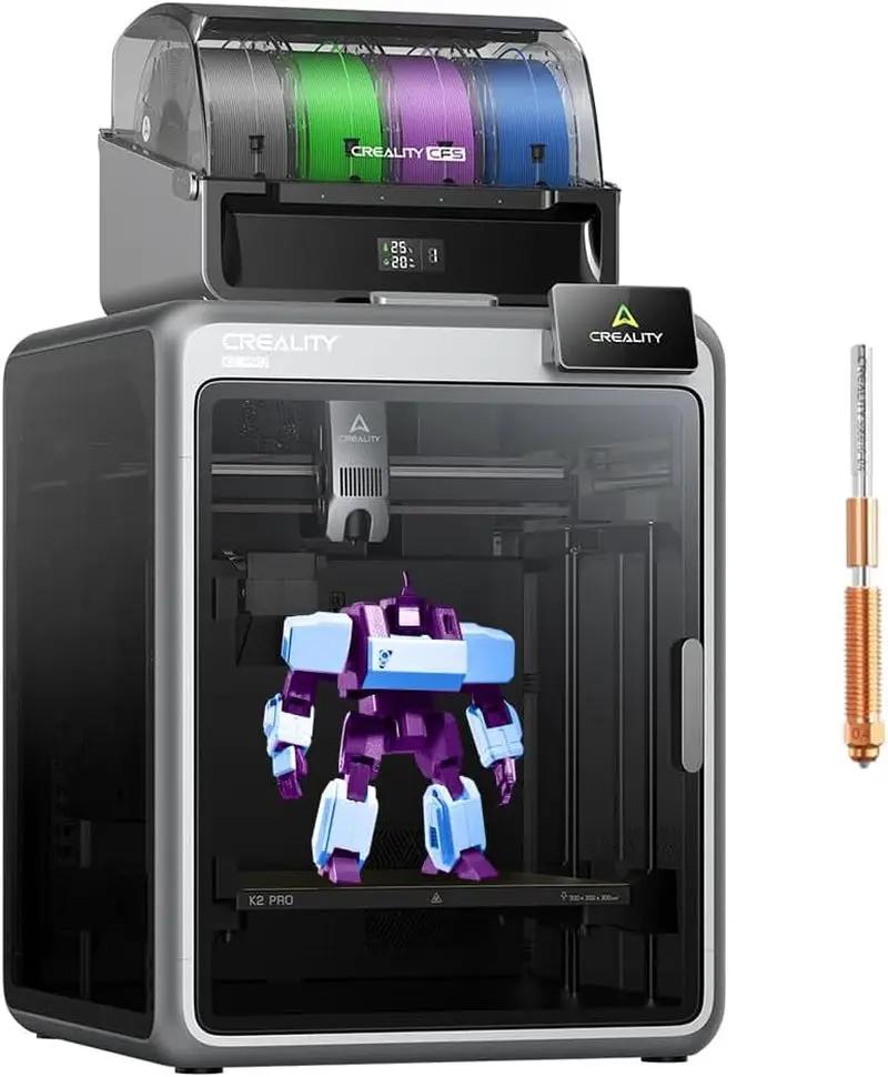 Official Creality K2 Pro Combo 3D Printer, Multicolor 3D Printers with CFS, 600Mm/S Printing Speed 300℃ Direct Drive Extruder Chamber Heating Dual AI Cameras, Printing Size 11.81X11.81X11.81 Inch by Hobby Tech Supply