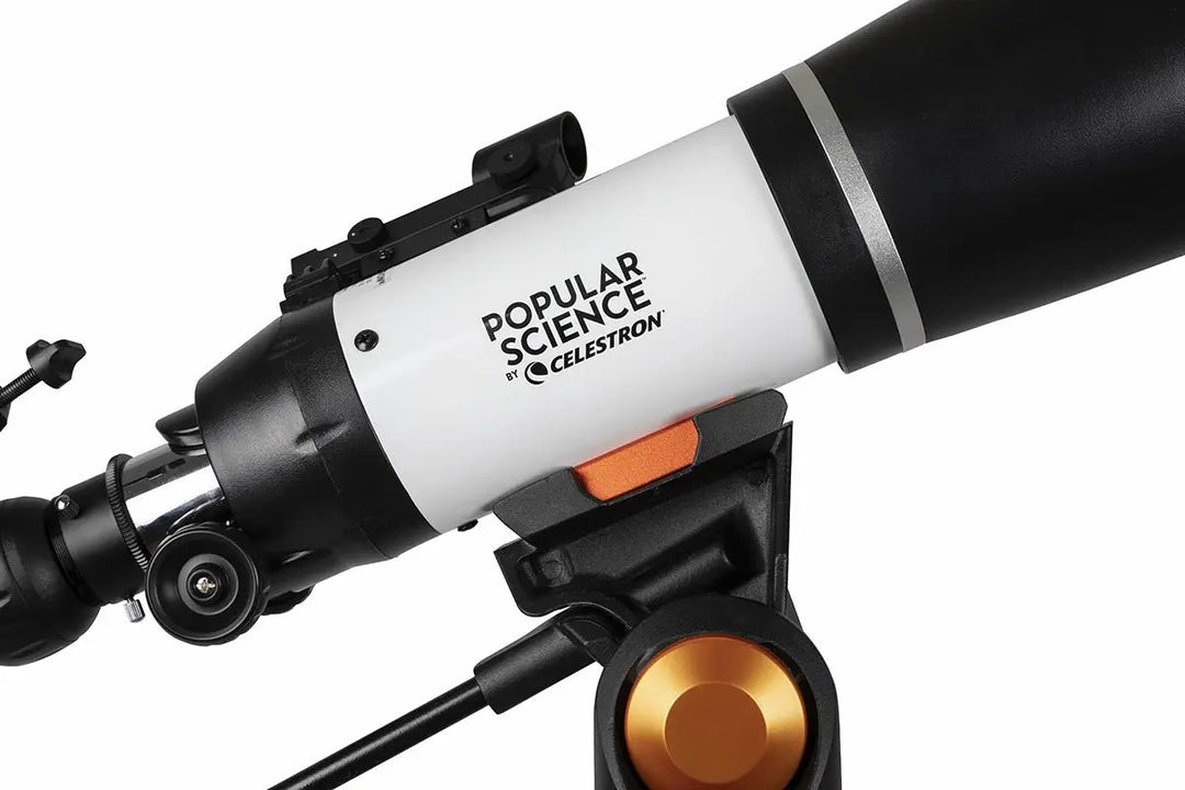 Popular Science by Celestron AstroMaster 80AZS Telescope with Smartphone Adapter and Bluetooth Remote by Celestron
