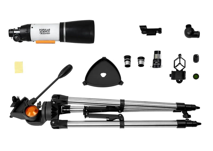 Popular Science by Celestron AstroMaster 80AZS Telescope with Smartphone Adapter and Bluetooth Remote by Celestron