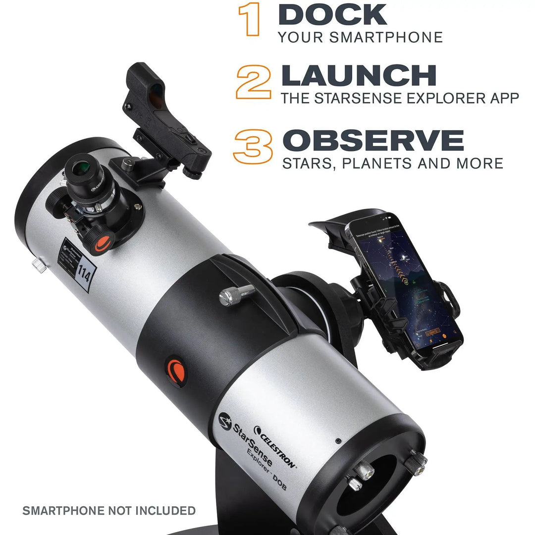 StarSense Explorer 114mm Smartphone App-Enabled Tabletop Dobsonian Telescope by Celestron