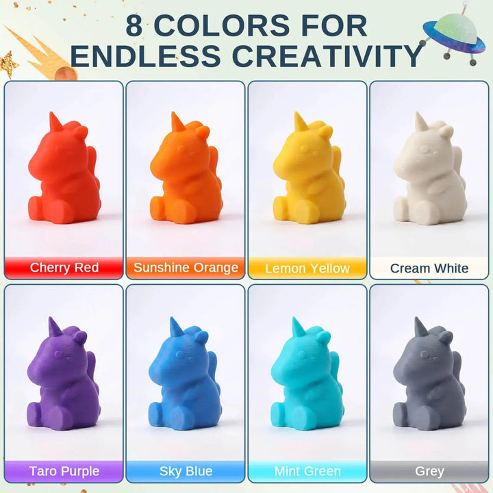 PLA Filament 1.75mm, Planet Explorer 8-Color Mini Spool Bundle, 250g Each, High-Speed PLA, +/-0.02mm Accuracy, Easy-to-Print, Compatible with Most FDM 3D Printers by SainSmart.com