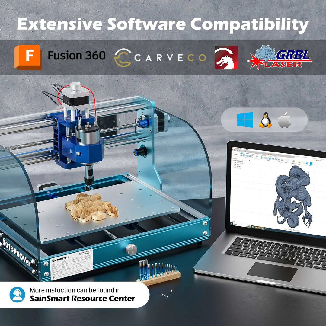 3018-PROVer V2 Desktop CNC Router Kit, Semi Assembled For Entry Level User by SainSmart.com