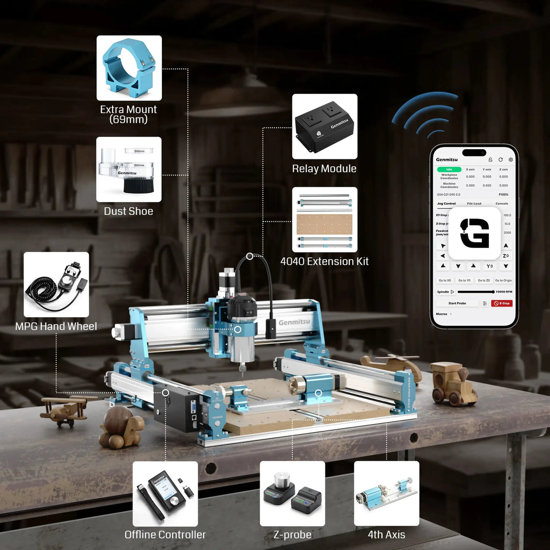 4040-PRO MAX CNC Router Machine with Vectric V-Carve, 710W Trimmer & Linear Rail Driven, Enhanced XZ Axis by SainSmart.com