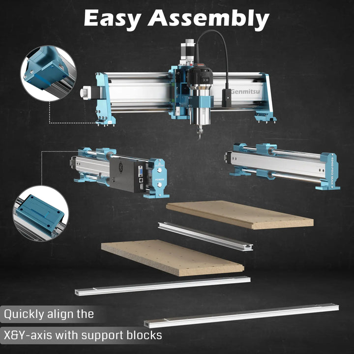 4040-PRO MAX CNC Router Machine with Vectric V-Carve, 710W Trimmer & Linear Rail Driven, Enhanced XZ Axis by SainSmart.com