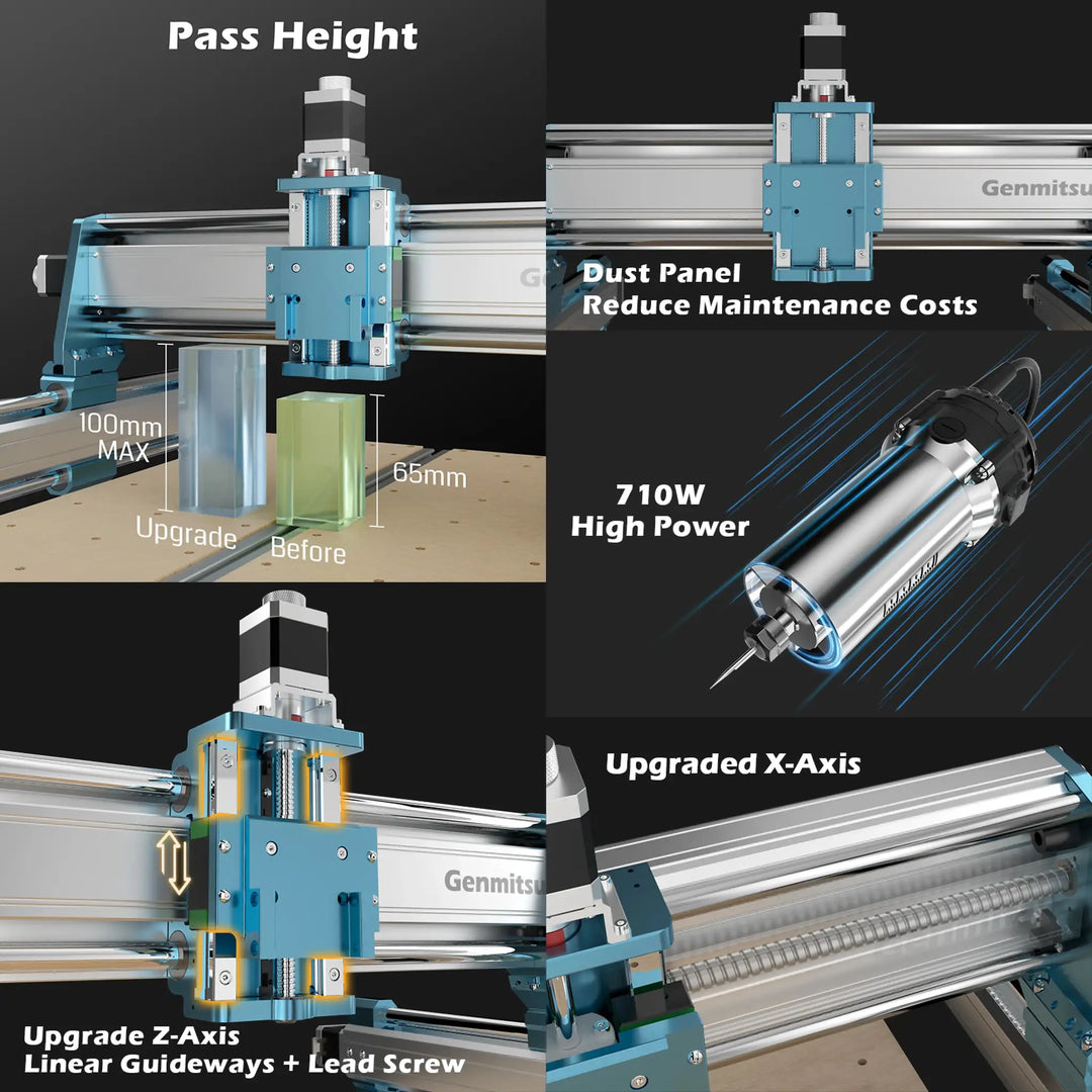 4040-PRO MAX CNC Router Machine with Vectric V-Carve, 710W Trimmer & Linear Rail Driven, Enhanced XZ Axis by SainSmart.com