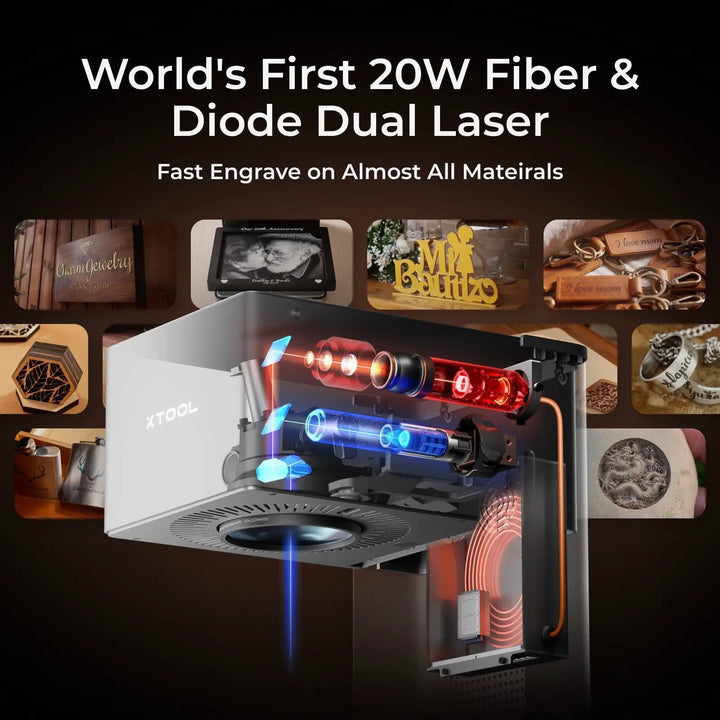 xTool F1 Ultra 20W Fiber & Diode Dual Laser Engraver by xTool