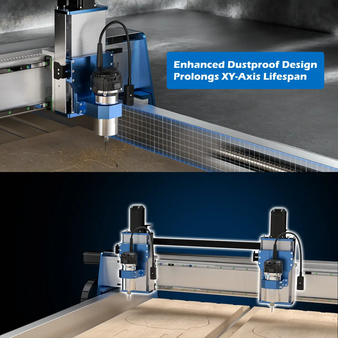 PROVerXL 4x4 CNC Router Machine with Vectric Software, Support Dual Z-Axis, Closed-loop Stepper Motor, Ball Screw Drive System, 1300x1300 Work Area for Wood Metal Carving by SainSmart.com