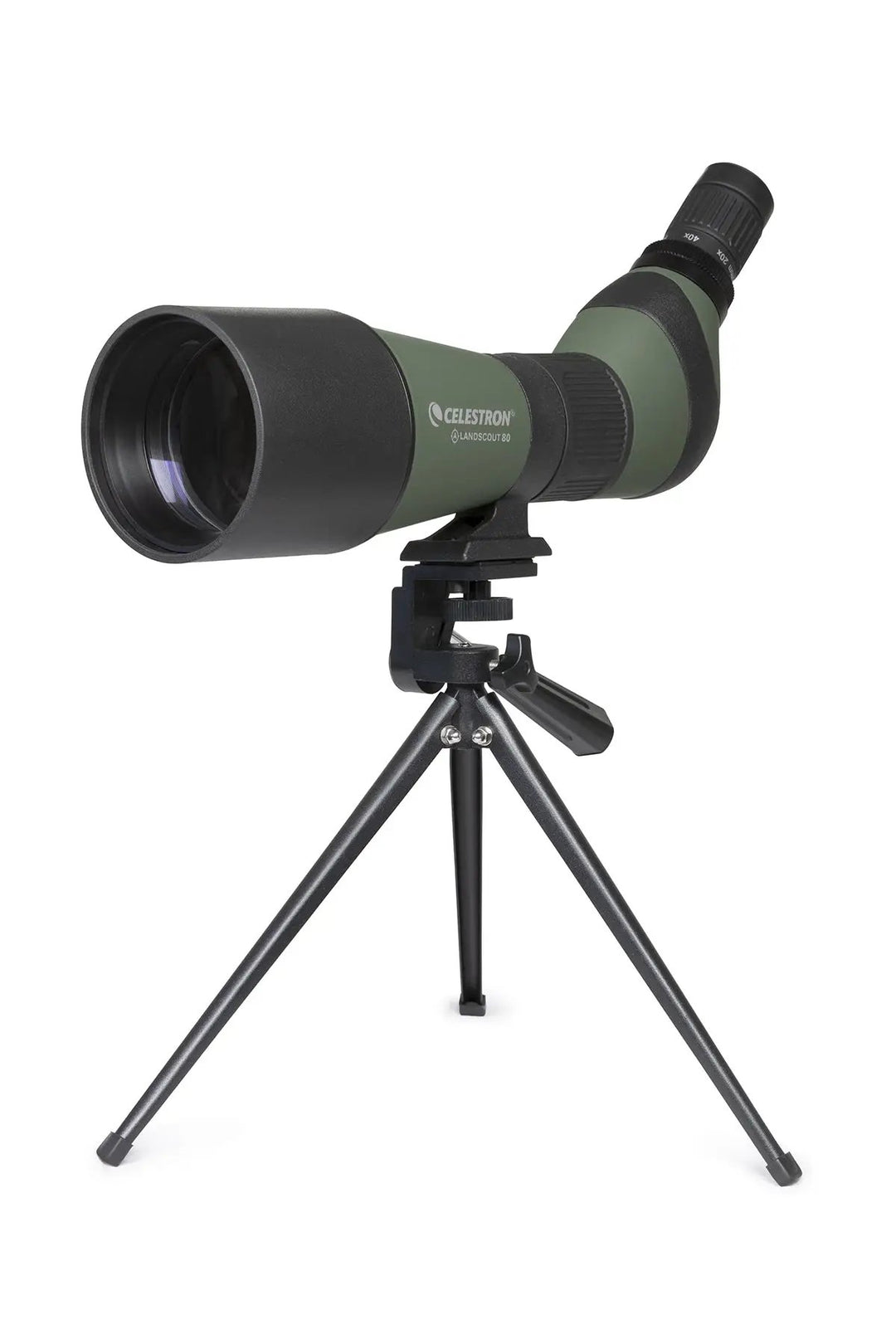 LandScout 20-60x80mm Angled Zoom Spotting Scope with Table-top Tripod and Smartphone Adapter by Celestron