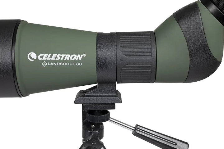 LandScout 20-60x80mm Angled Zoom Spotting Scope with Table-top Tripod and Smartphone Adapter by Celestron
