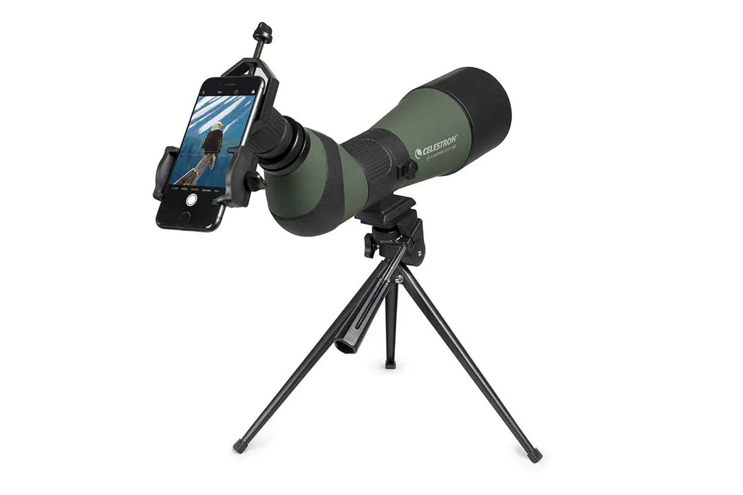 LandScout 20-60x80mm Angled Zoom Spotting Scope with Table-top Tripod and Smartphone Adapter by Celestron