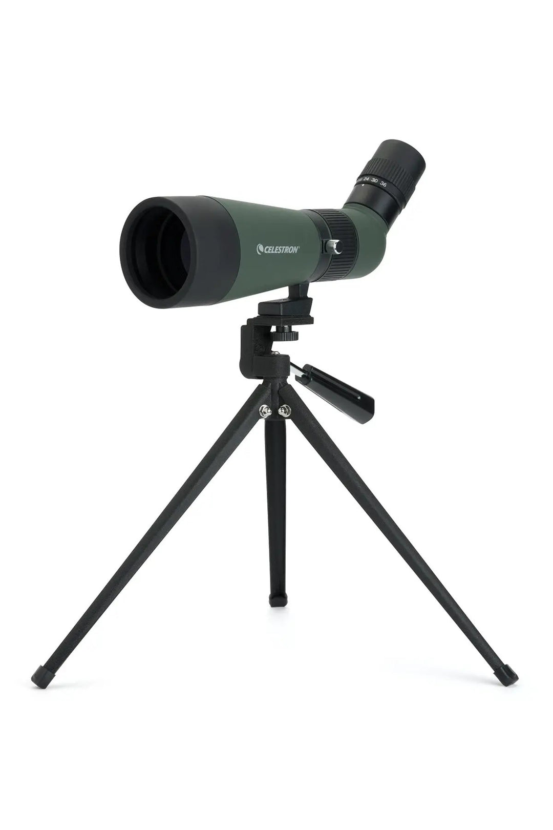 LandScout 12-36x60mm Angled Zoom Spotting Scope with Table-top Tripod and Smartphone Adapter by Celestron